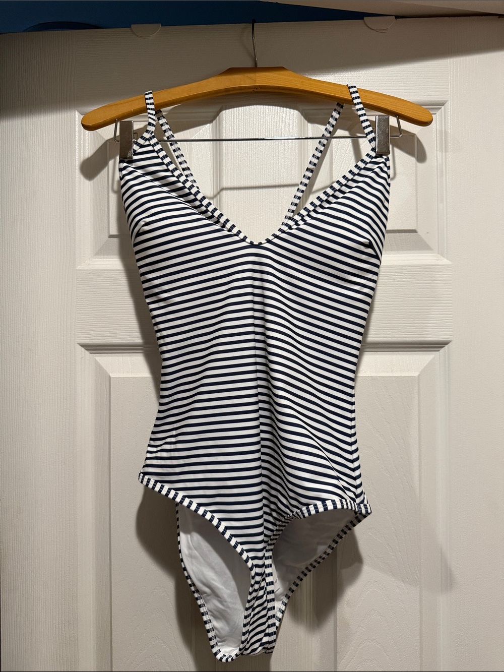 Women’s Navy & White Stripe One-Piece Swimsuit